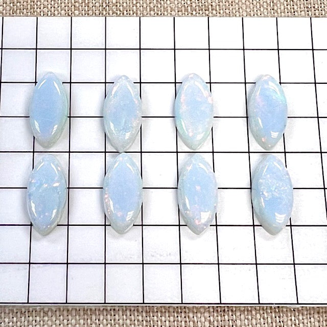 Sterling Opal Marquise 7x14mm 8 Piece Set