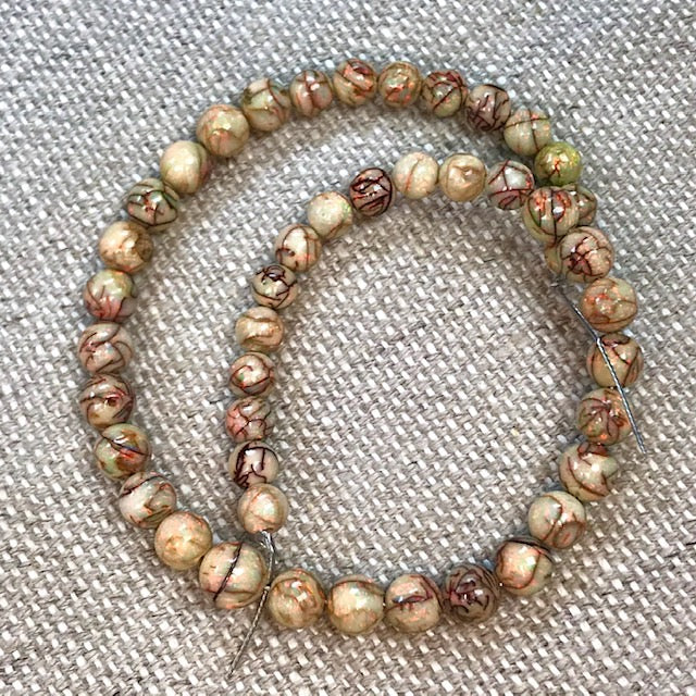 Sterling Opal 5 to 6mm Round Beads -- 9.5" Strand