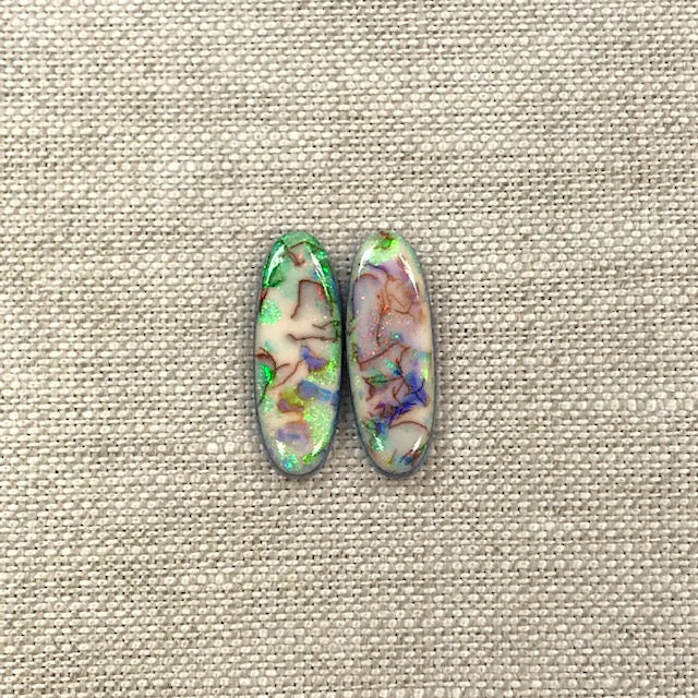 Sterling Opal 8x22mm Oval Cabochon Set