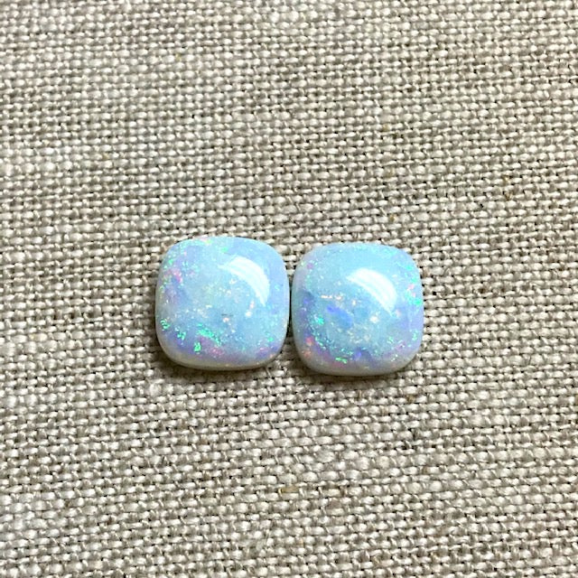 Sterling Opal 10mm Cushion Cut Square Cabochon Set