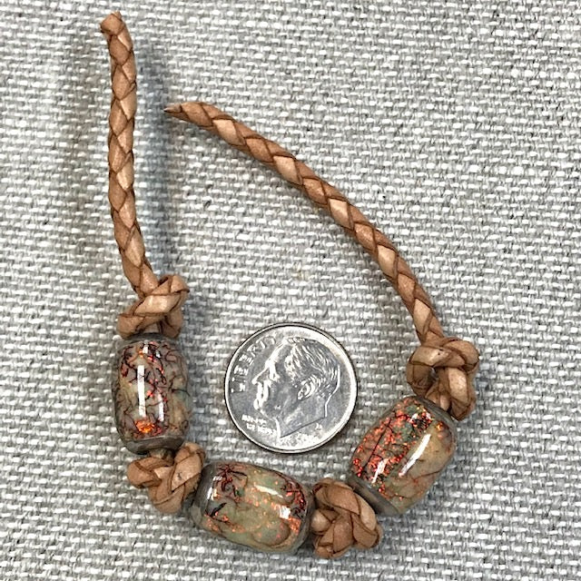 Sterling Opal Inlay Beads- Set of 3