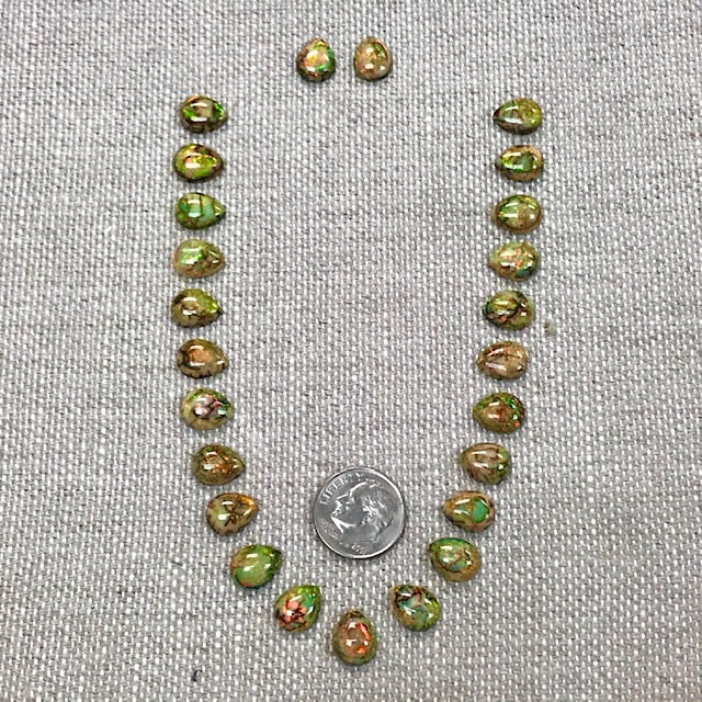 Sterling Opal 8x10mm Pear Cabochon Set of 25pc