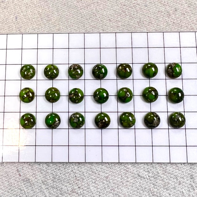 Sonoran Gold Turquoise 6mm Cabochon Set - 21 Pieces