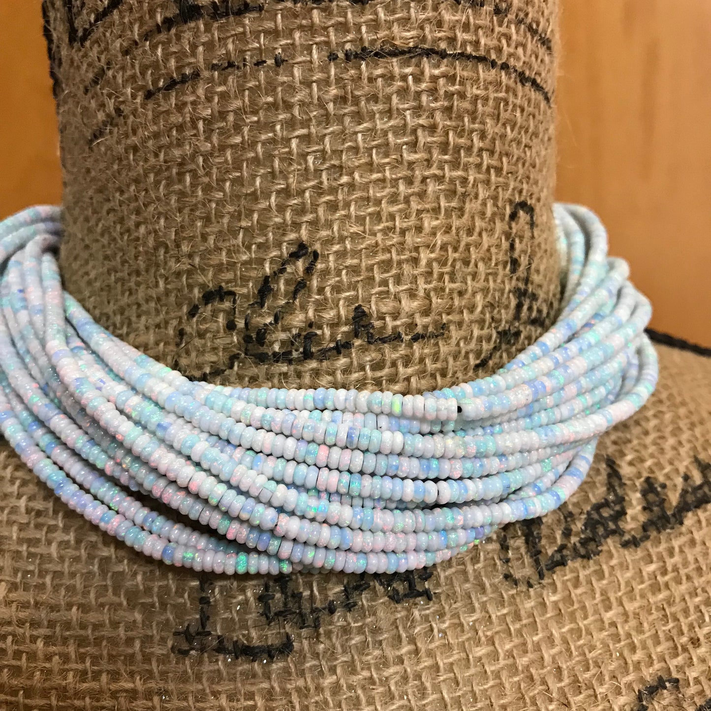 Sterling Opal 3mm Rondelles 16" Strands