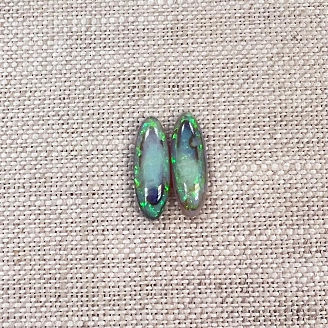 Sterling Opal 5x15mm Oval Cabochon Set