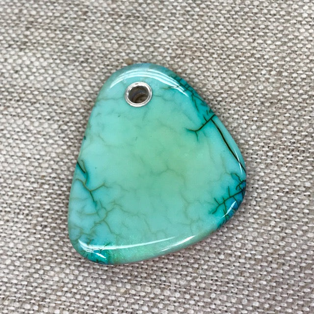 Sterling Opal Free Form Pendant W/ Sterling Silver