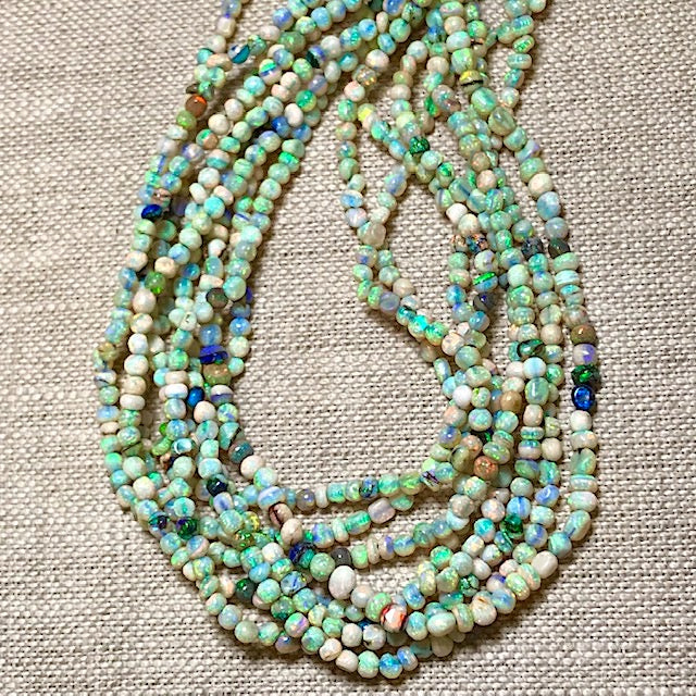 Sterling Opal 3mm to 3.5mm Nugget Beads -- 16" Strand