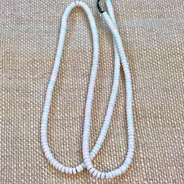 Sterling Opal 3mm Rondelles 16" Strands