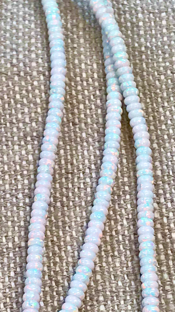 Sterling Opal 3mm Rondelles 16" Strands