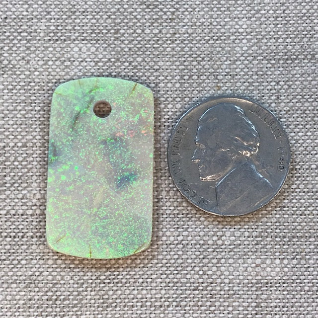 Sterling Opal Dog Tag