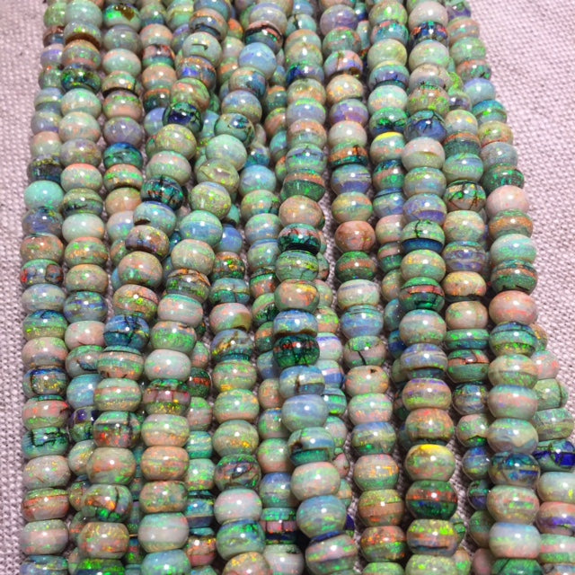 Sterling Opal 18" Strand 4mm Abacus Style Rondelles