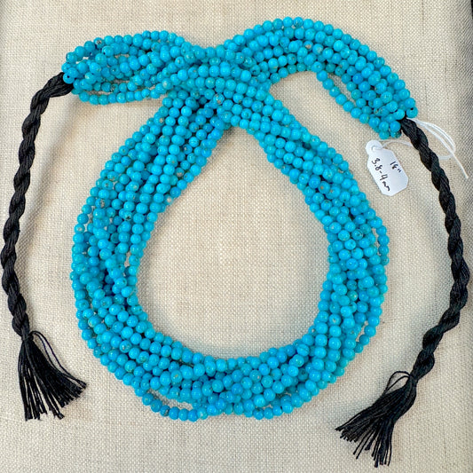 Blue Ridge/Bluebird 3.8-4 mm Calibrated Round Beads -- 18" strand