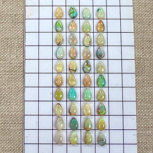 Sterling Opal 4x6mm Pear Cabochon 40 pc Set