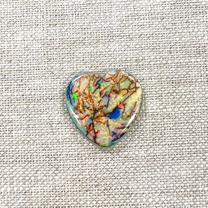 Sterling Opal 20mm Heart Cabochon