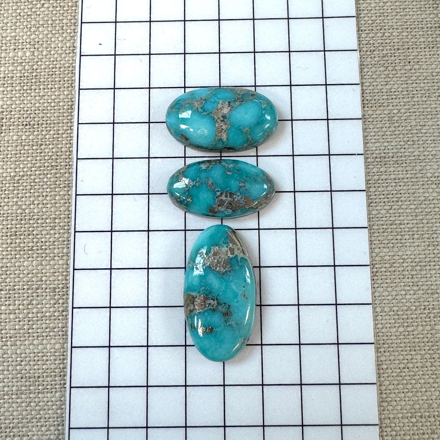 White Water Turquoise Cabochon Set