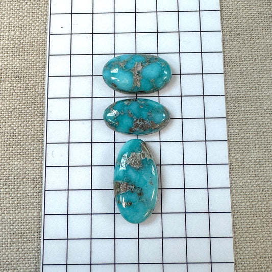White Water Turquoise Cabochon Set