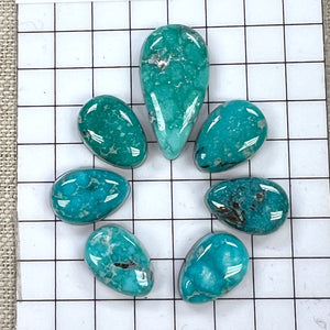 White Water Turquoise Cabochon Set