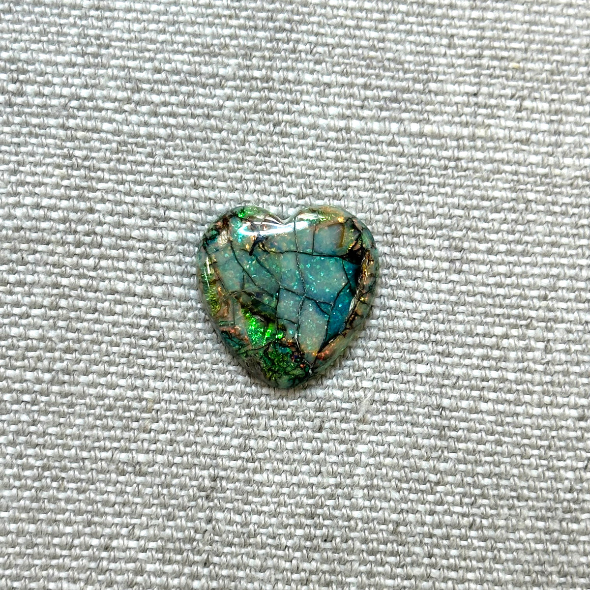 Sterling Opal 20mm Heart Cabochon