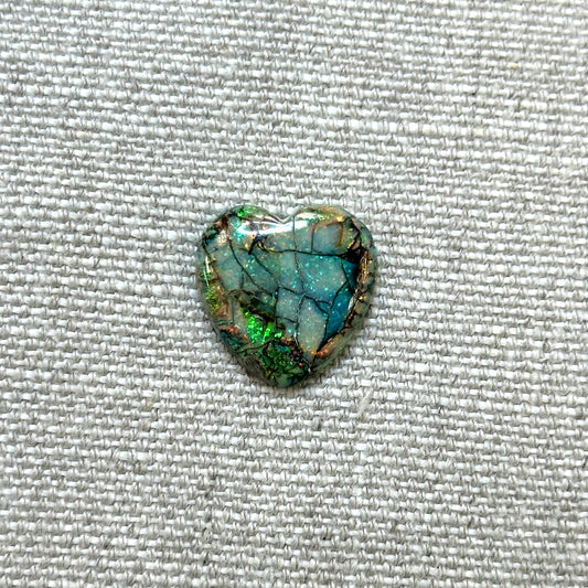 Sterling Opal 20mm Heart Cabochon