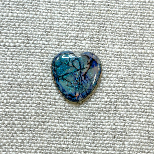 Sterling Opal 20mm Heart Cabochon