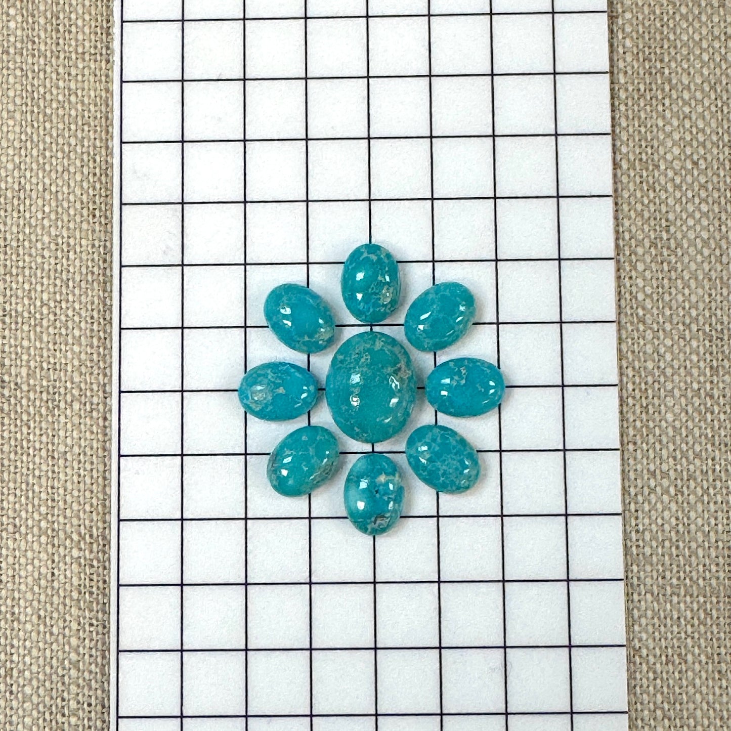 White Water Turquoise Calibrated Cabochon Set