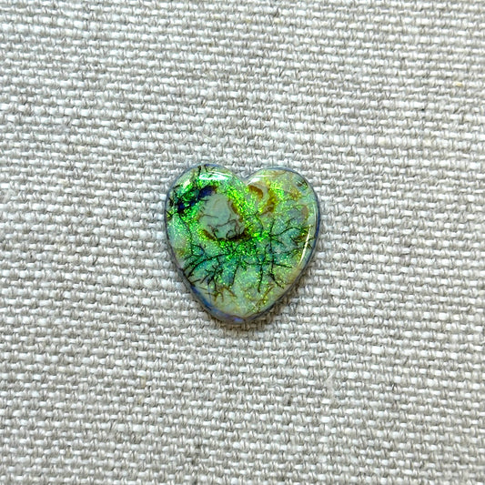 Sterling Opal 20mm Heart Cabochon