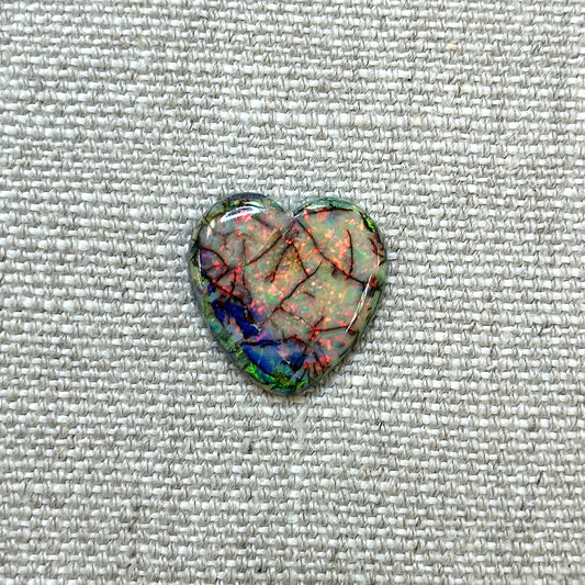 Sterling Opal 20mm Heart Cabochon