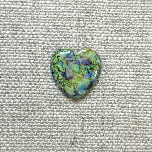 Sterling Opal 20mm Heart Cabochon