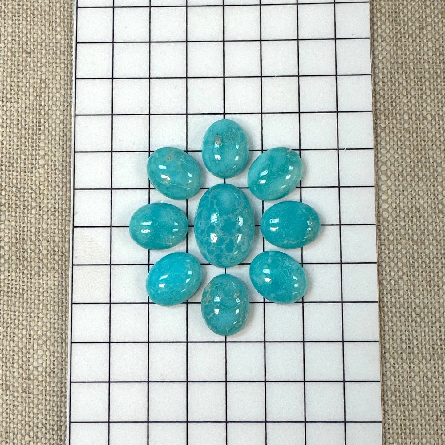 White Water Turquoise Calibrated Cabochon Set