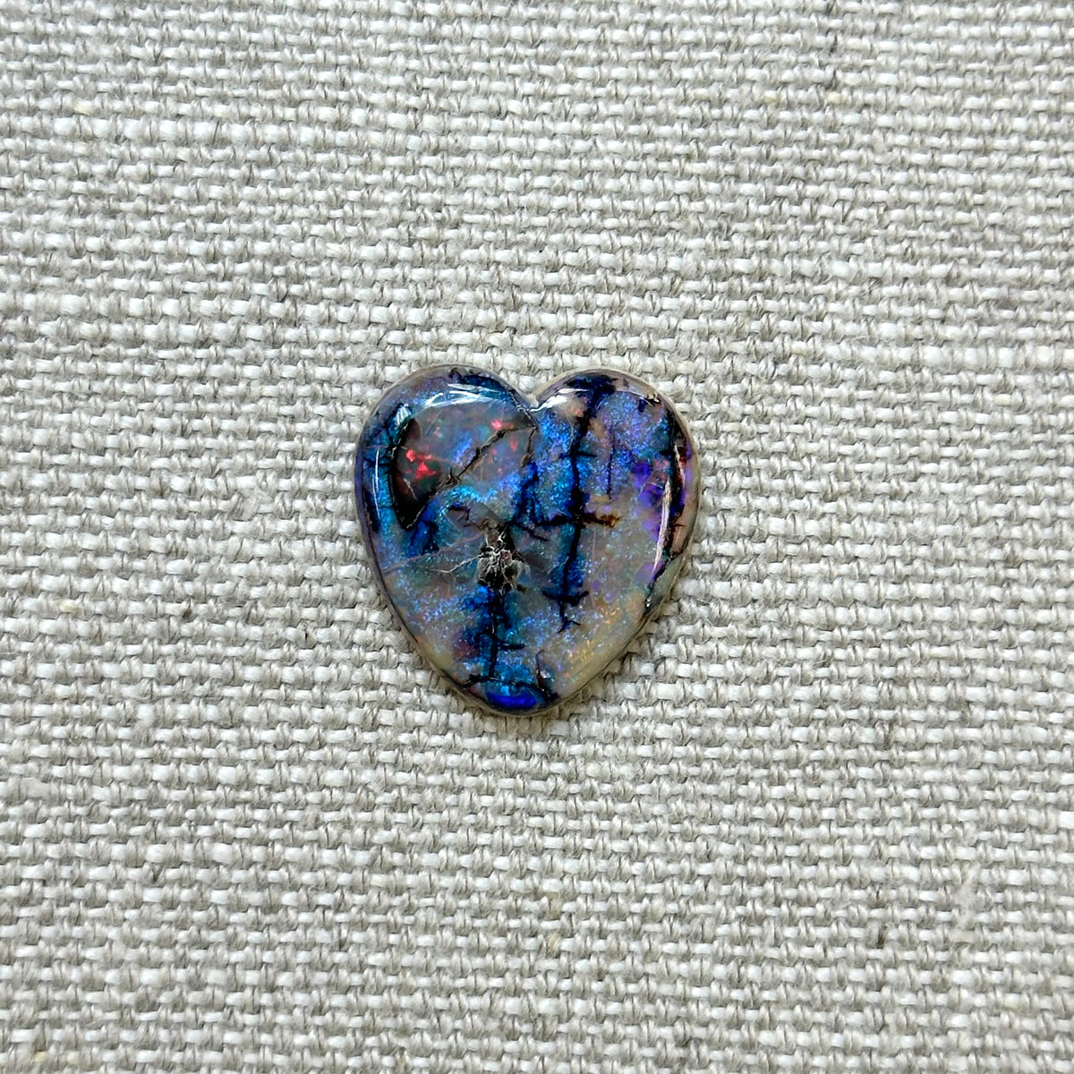 Sterling Opal 20mm Heart Cabochon