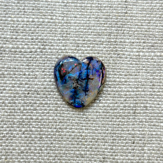 Sterling Opal 20mm Heart Cabochon
