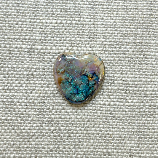 Sterling Opal 20mm Heart Cabochon