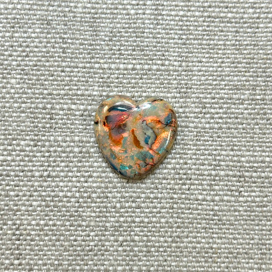 Sterling Opal 20mm Heart Cabochon