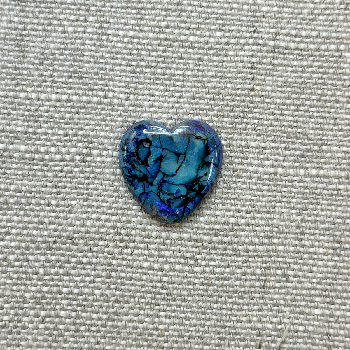 Sterling Opal 20mm Heart Cabochon