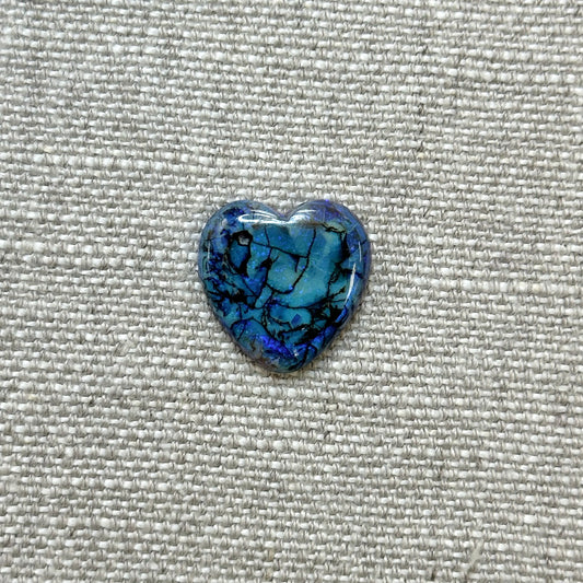 Sterling Opal 20mm Heart Cabochon