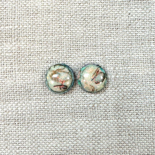 Sterling Opal 10mm Round Cabochon Set