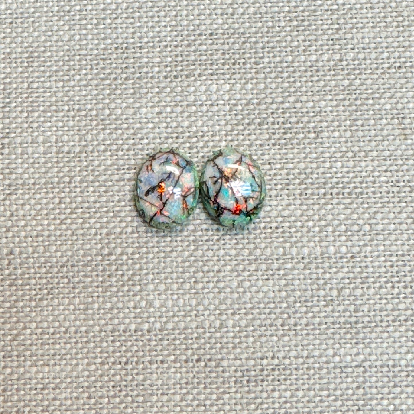 Sterling Opal 8x10mm Oval Cabochon Set