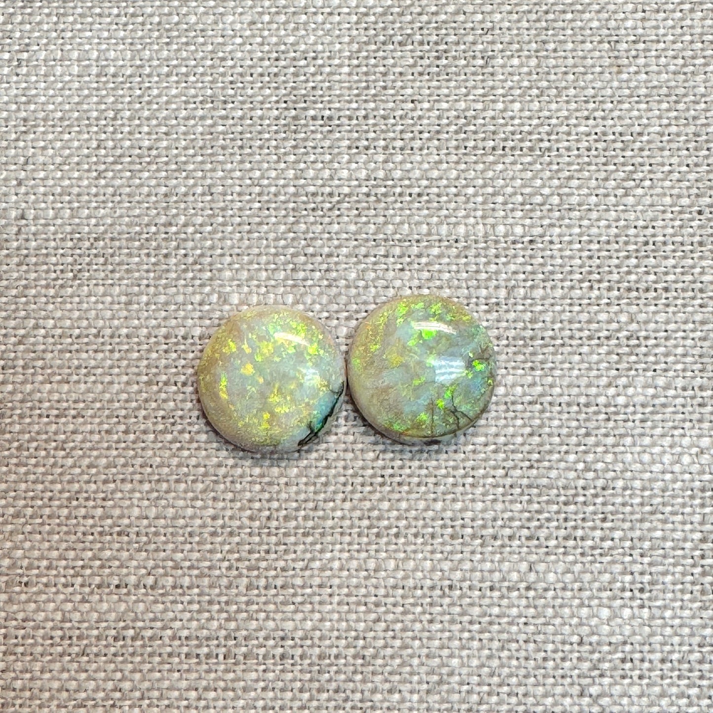 Sterling Opal 12mm Round Cabochon Set