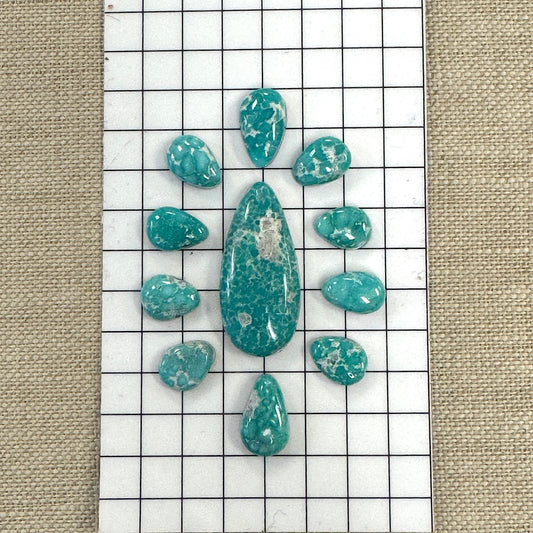 White Water Turquoise Cabochon Set