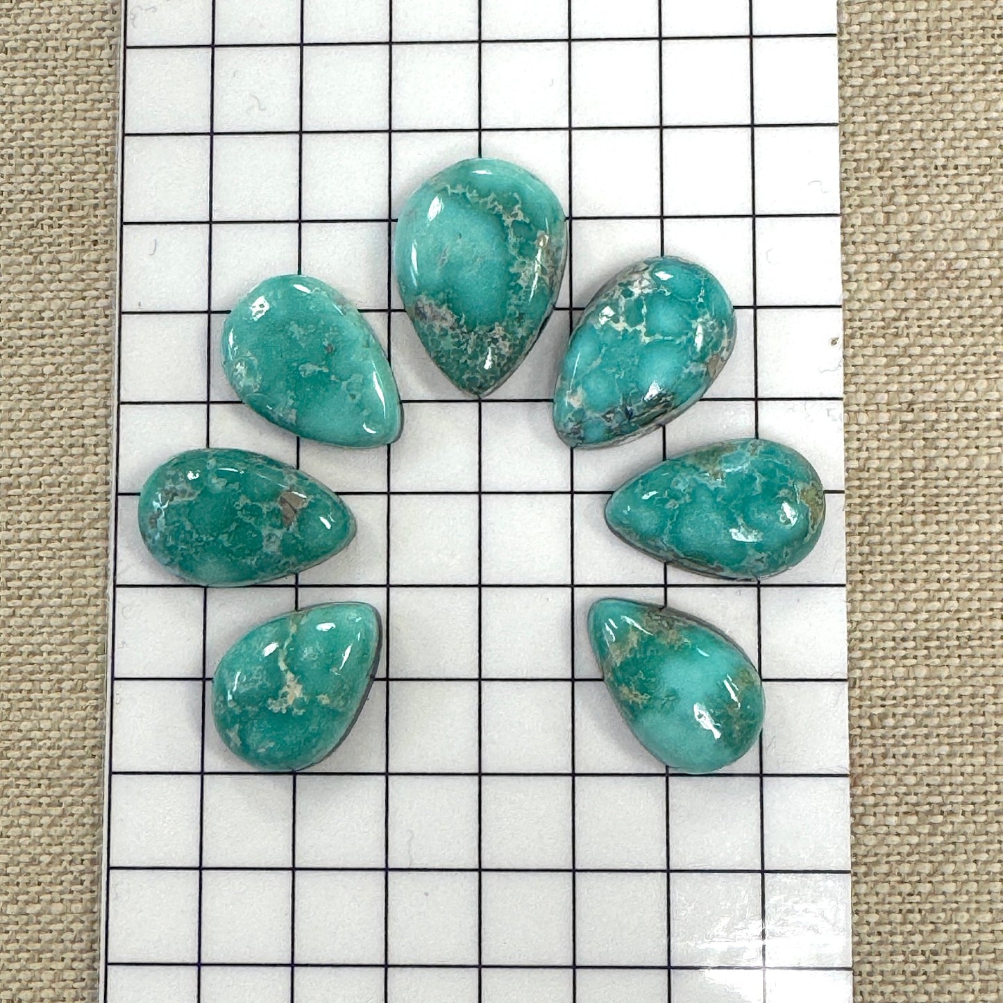 White Water Turquoise Cabochon Set