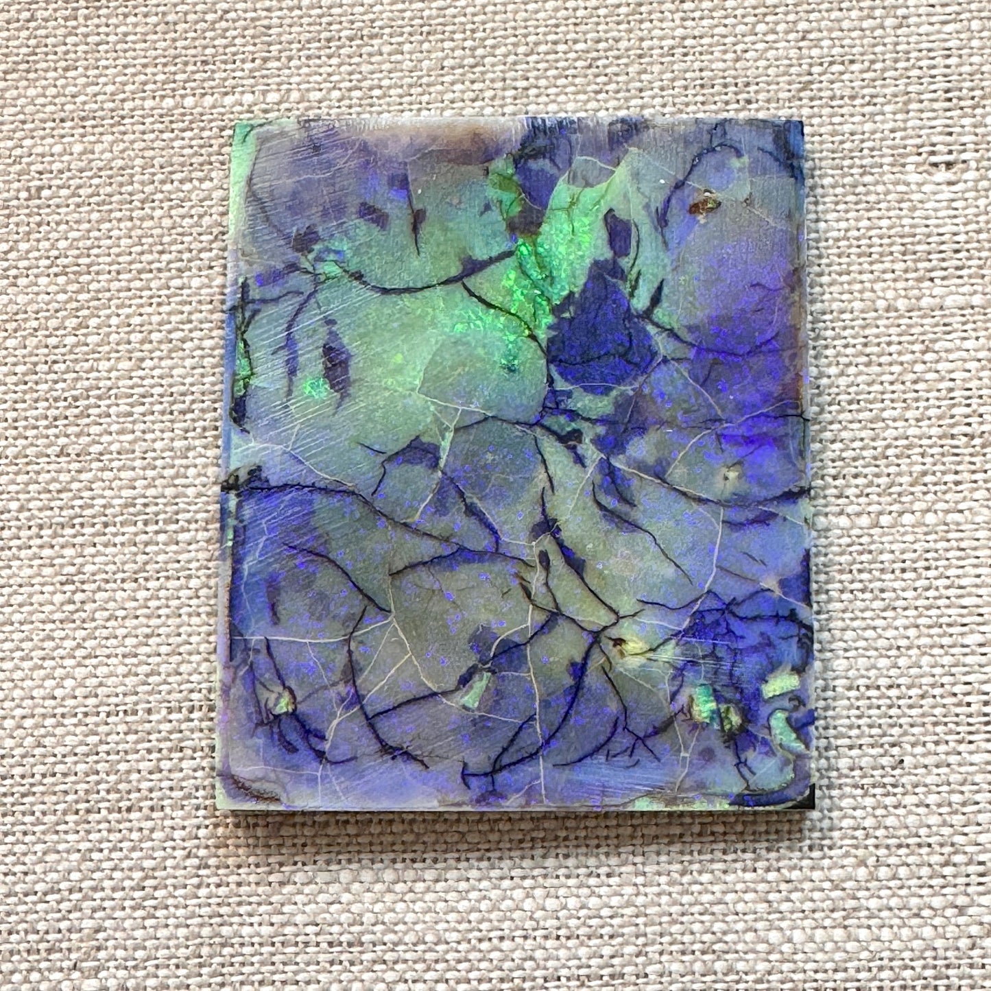 Sterling Opal Backed Rough Slab -12.4 grams