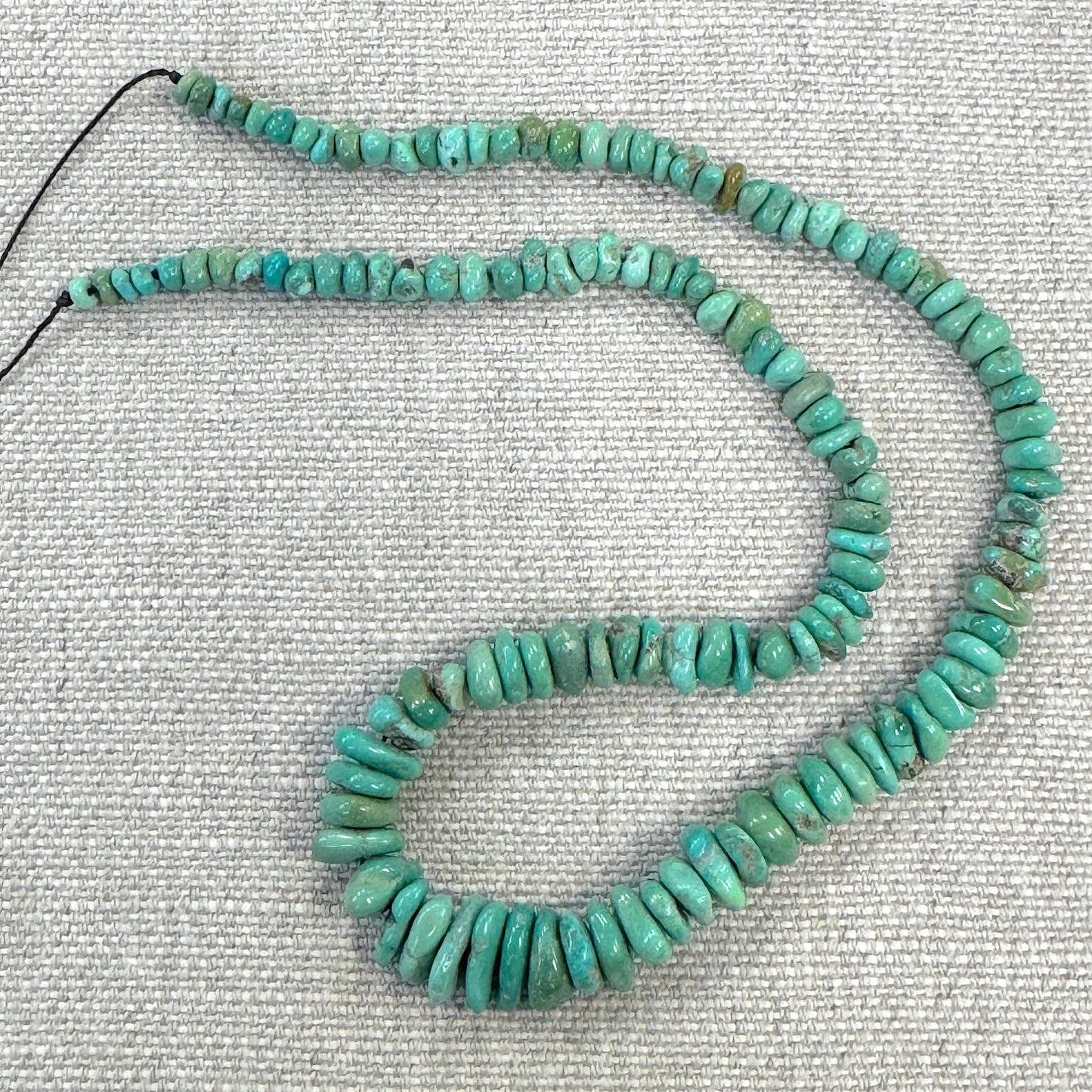 Carico Lake Turquoise Flat Nugget Strand  -- 16"