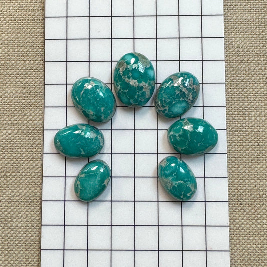 White Water Turquoise Cabochon Set