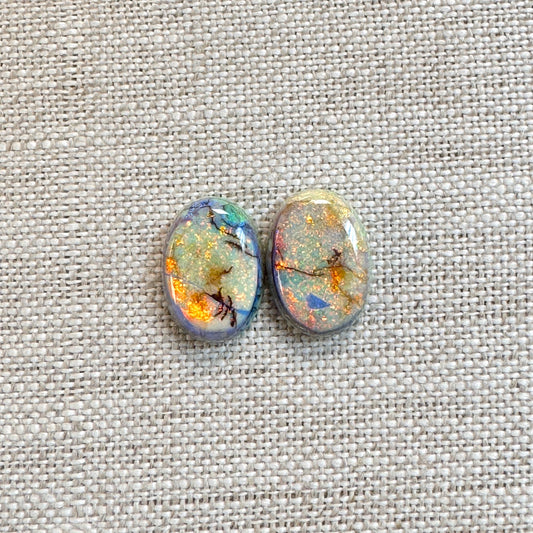 Sterling Opal Oval 10x14mm Set