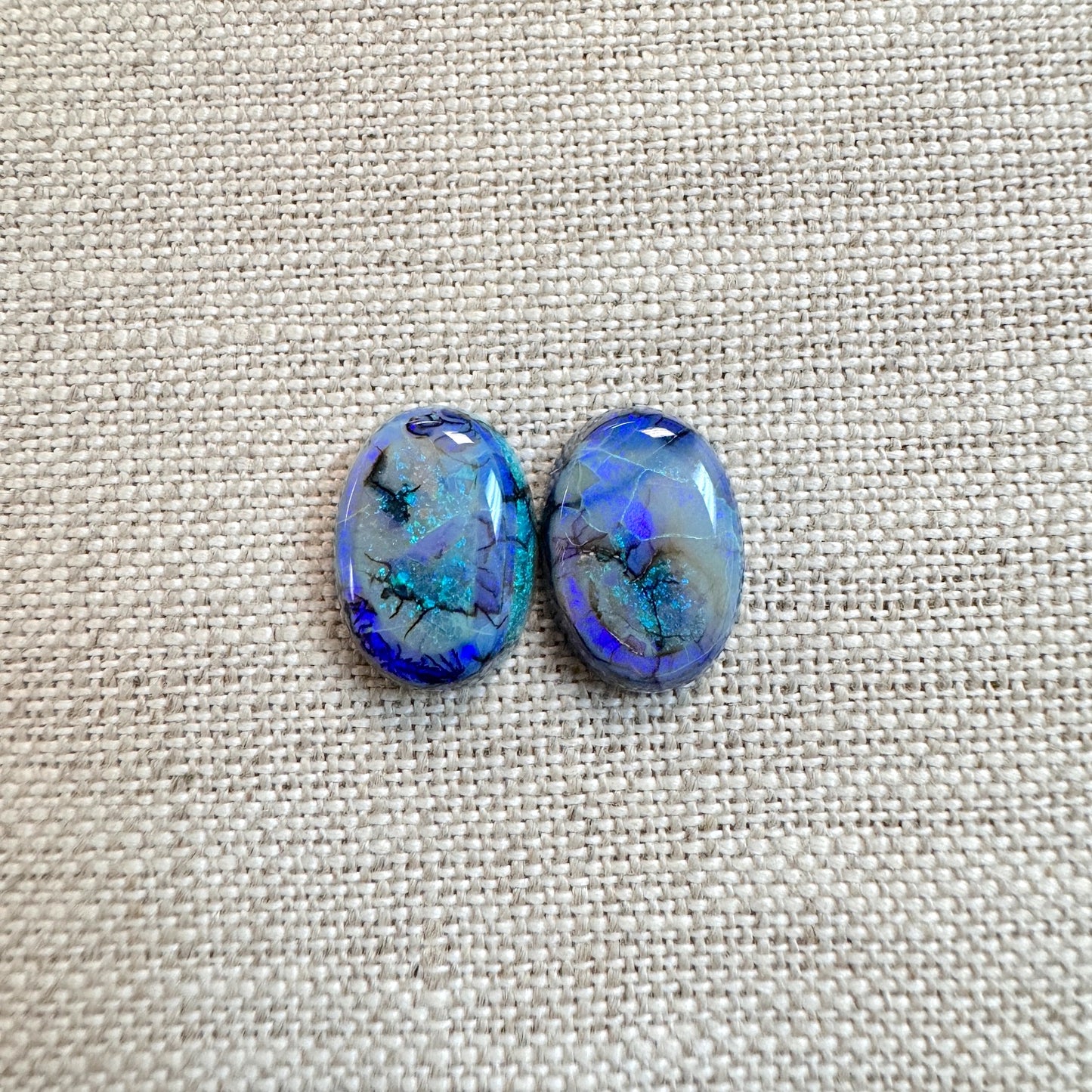 Sterling Opal Oval 10x14mm Set