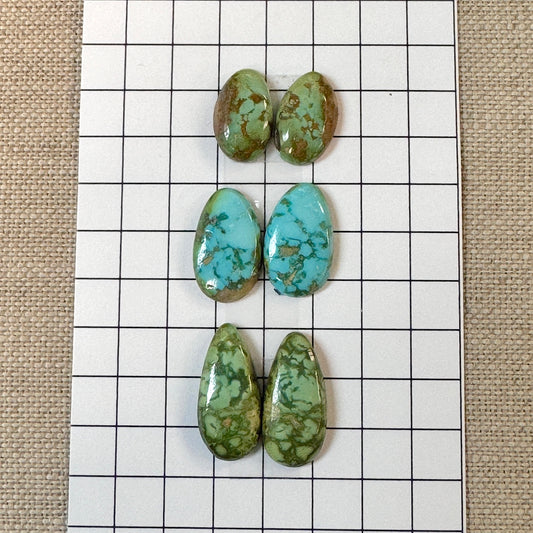 Sonoran Turquoise Cabochon Pairs