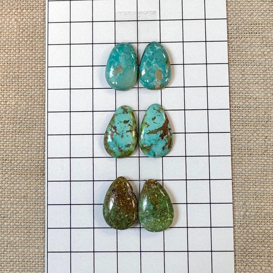 Sonoran Turquoise Cabochon Pairs