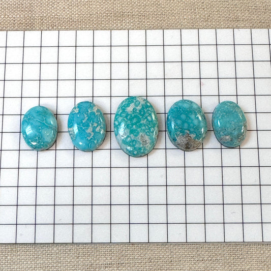 White Water Turquoise Cabochon Set