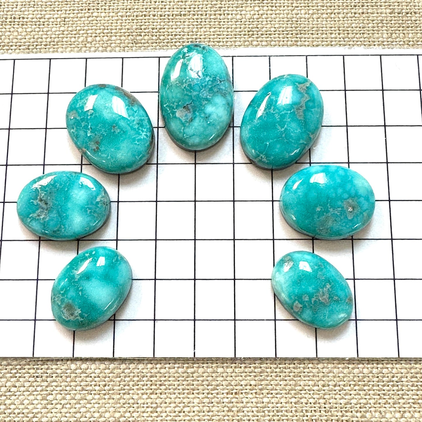 White Water Turquoise Cabochon Set