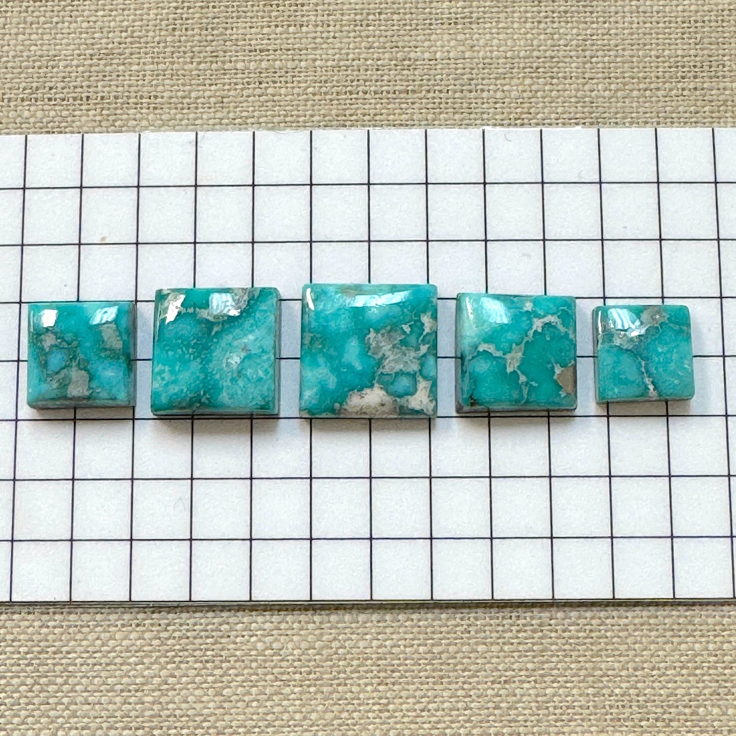 White Water Turquoise Cabochon Set